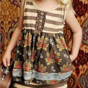 Matilda Jane Brown and Tan Floral Kids Top